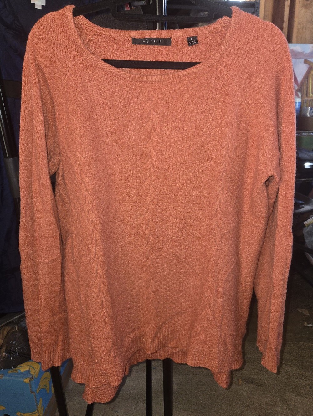 Cyrus Cable Knit Sweater Size Large